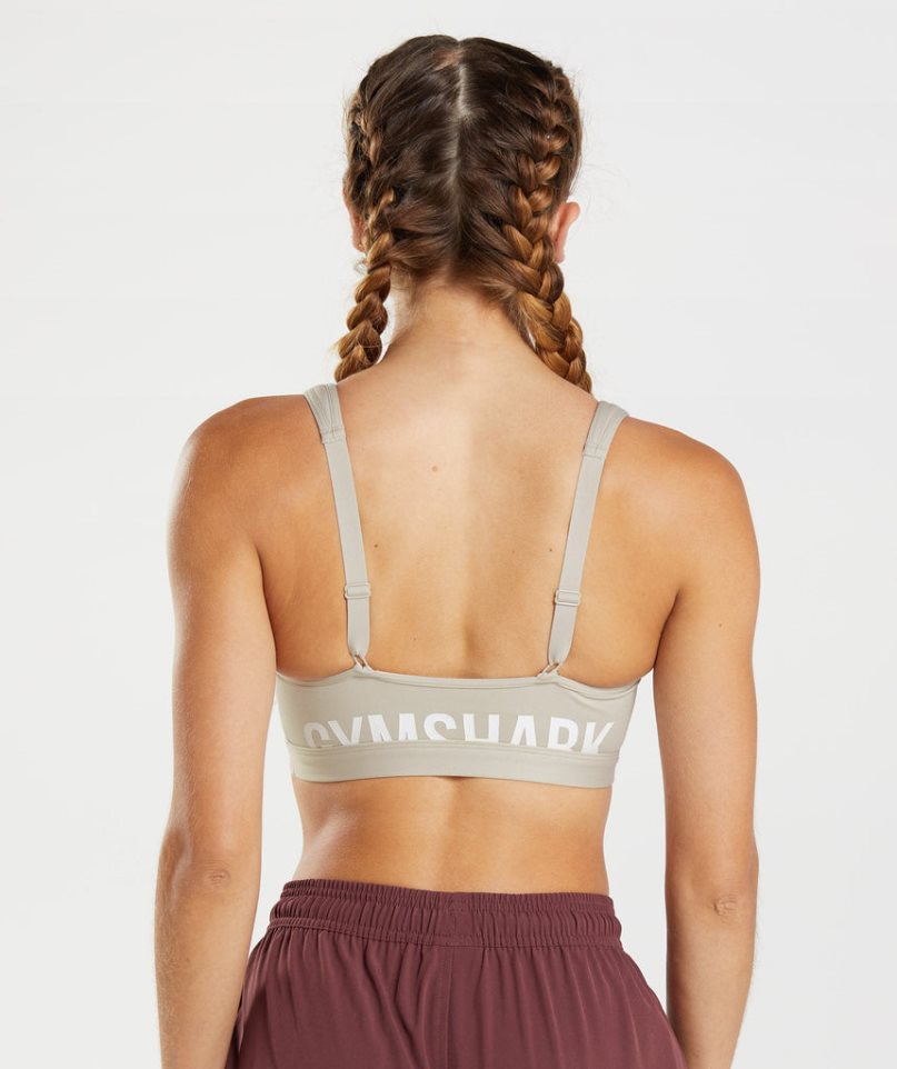 Women's Gymshark Fraction Sports Bra Light Grey | NZ 8TPWRK